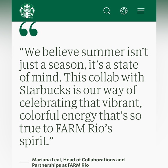 Starbucks X FARM RIO Limited Edition 24 Oz Cold Beverage Tumbler with Straw NWT - Picture 10 of 10